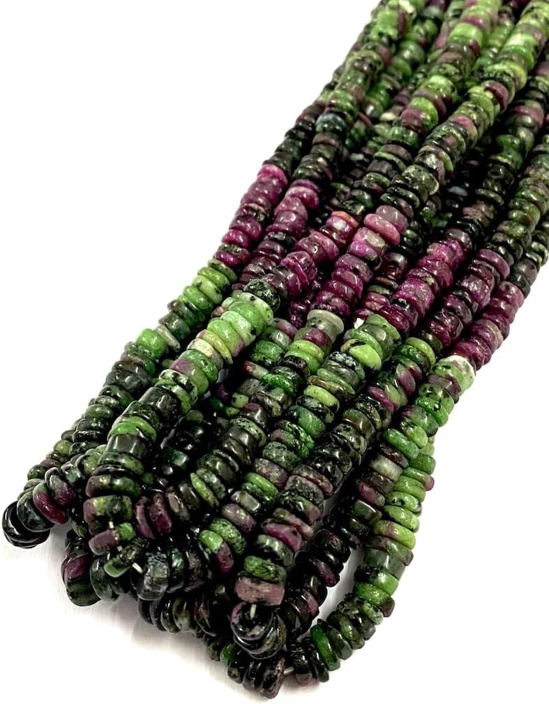 Natural Ruby Zoisite rondelle soomth Beads 6x7mm 16 inch Long String Jewelry Making Gemstone Beads for Necklace Bracelet