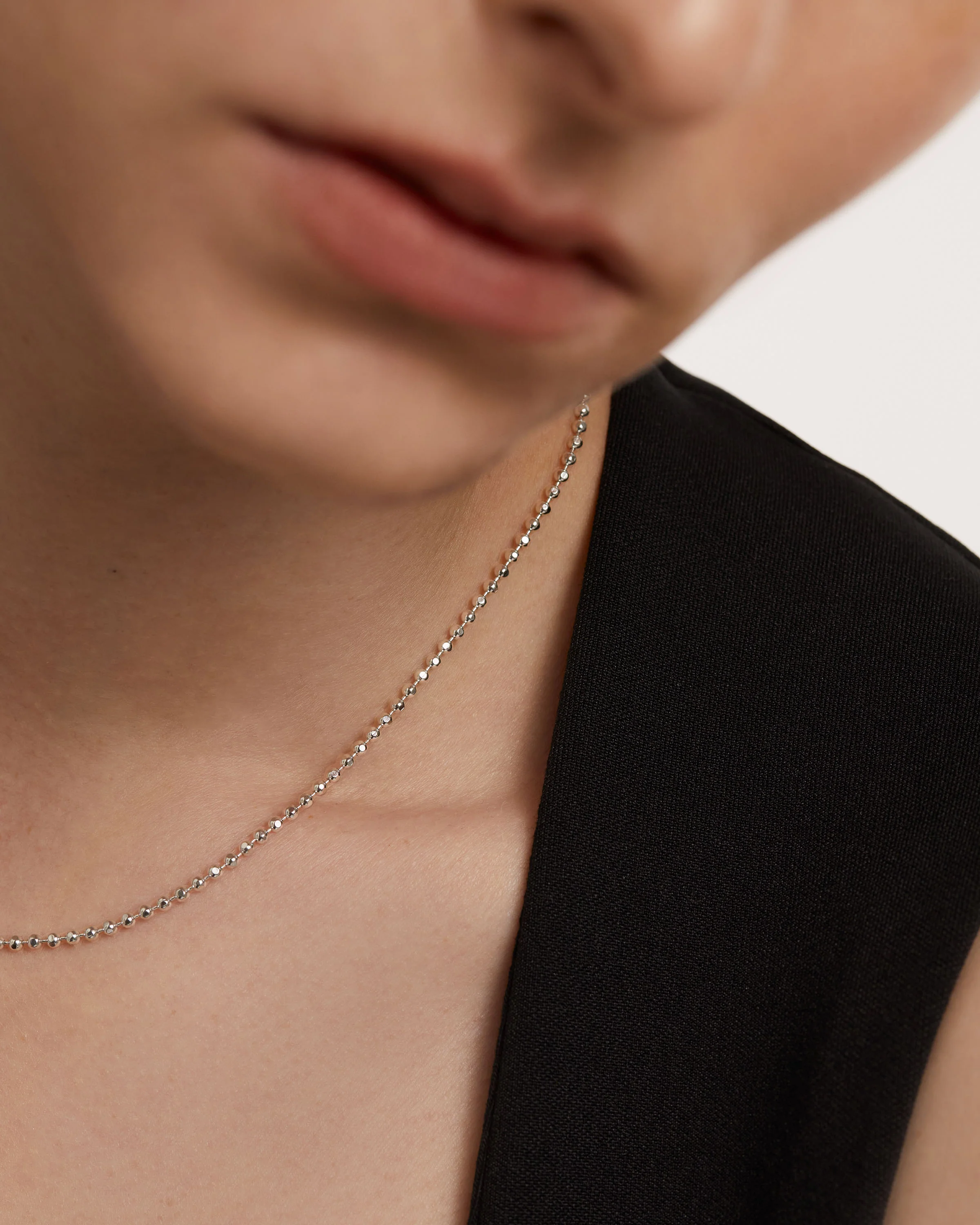 Ball Chain Silver Necklace