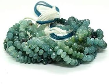 FG | Rare Natural Grandidierite Faceted Rondelle Shape Beads 7-7.5 mm 15