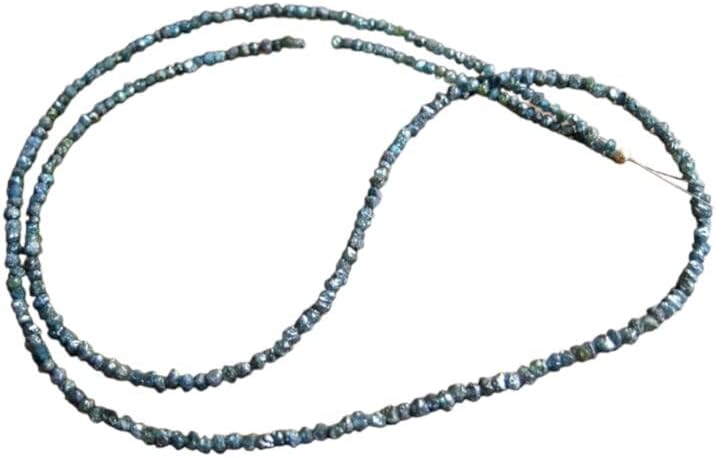 2mm Blue Rough Diamond, Blue Raw Uncut Diamond Beads, Blue Rondelle Diamonds, Blue Loose Diamonds For Jewelry (4IN To 16IN Options), 1-2 MM
