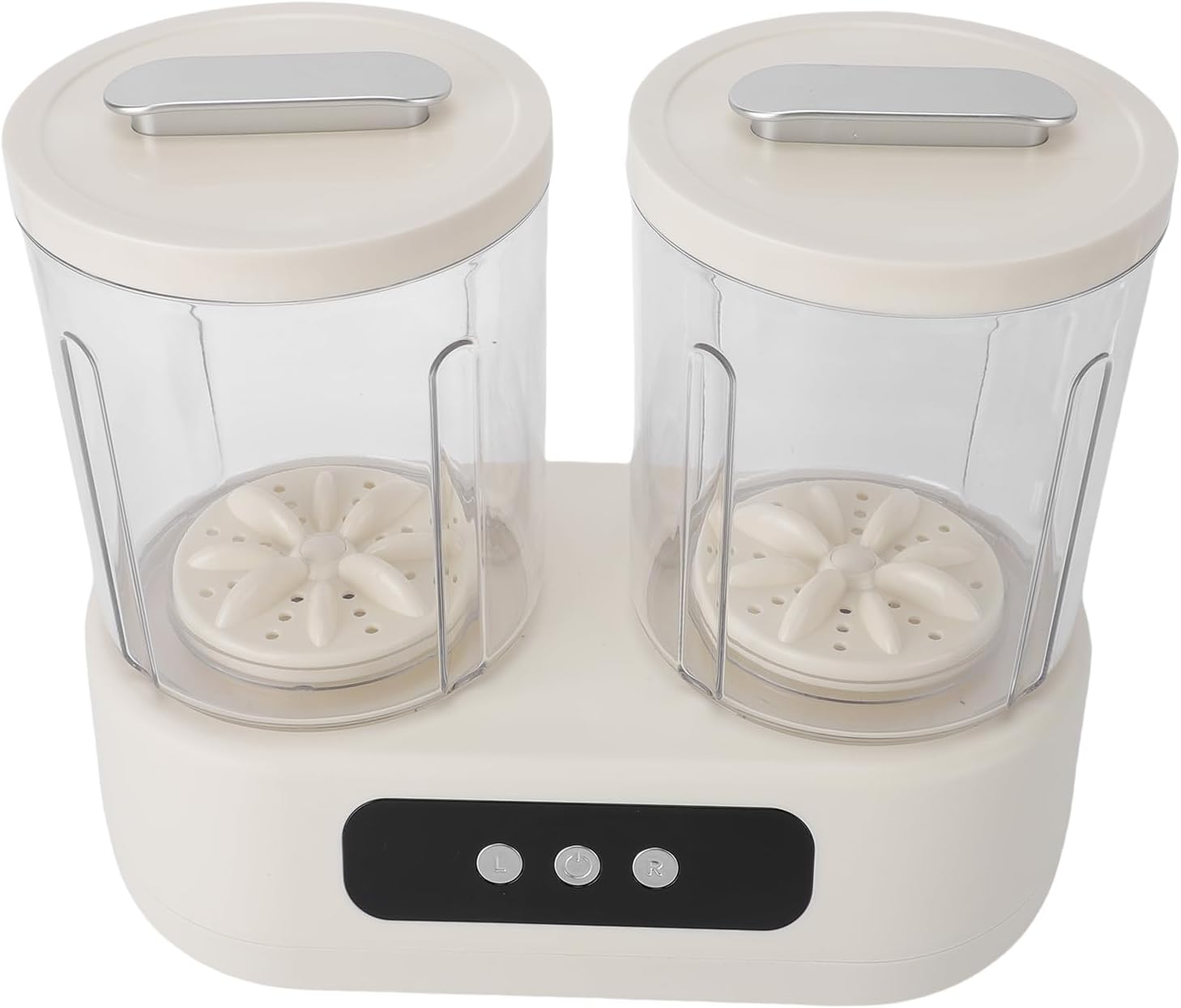 Underwear Washing Machine, 2 Compartment Portable Clothes Laundry Washer Bucket Automatic Laundry Washer for Travel Apartment Dorm, Wash Underwear and Socks Separately