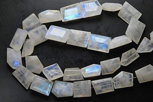 10 Inches Strand, Blue Flashy Rainbow Moonstone Faceted Nuggets 16-12mm Large Code-HIGH-65865
