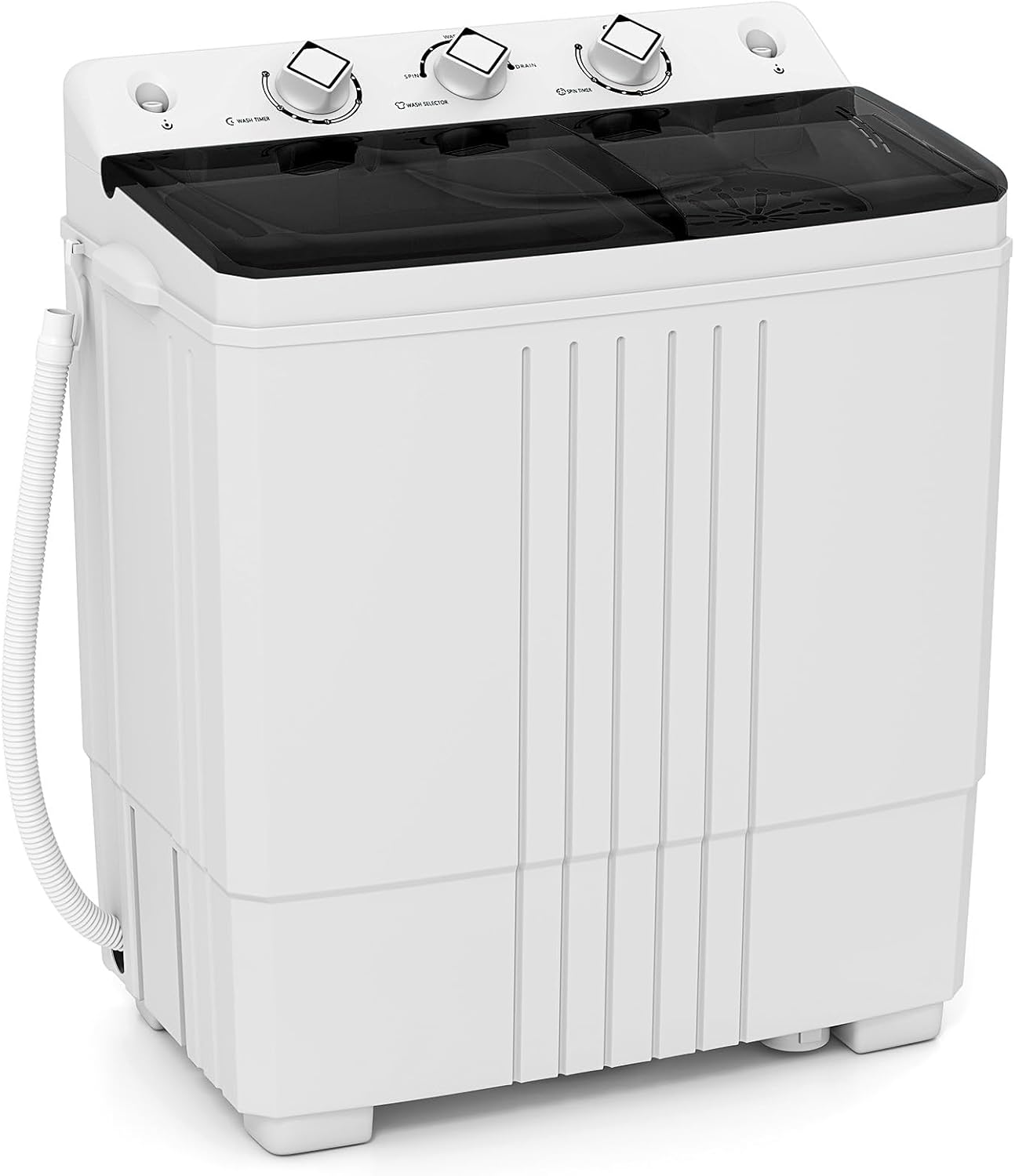 Giantex Washing Machine, 20Lbs Capacity, Washer and Spinner Combo, Portable Compact Twin Tub 12Lbs Washing and 8Lbs Spinning, Inlet and Drain Hose, Laundry Washer for Apartment RV Dorm