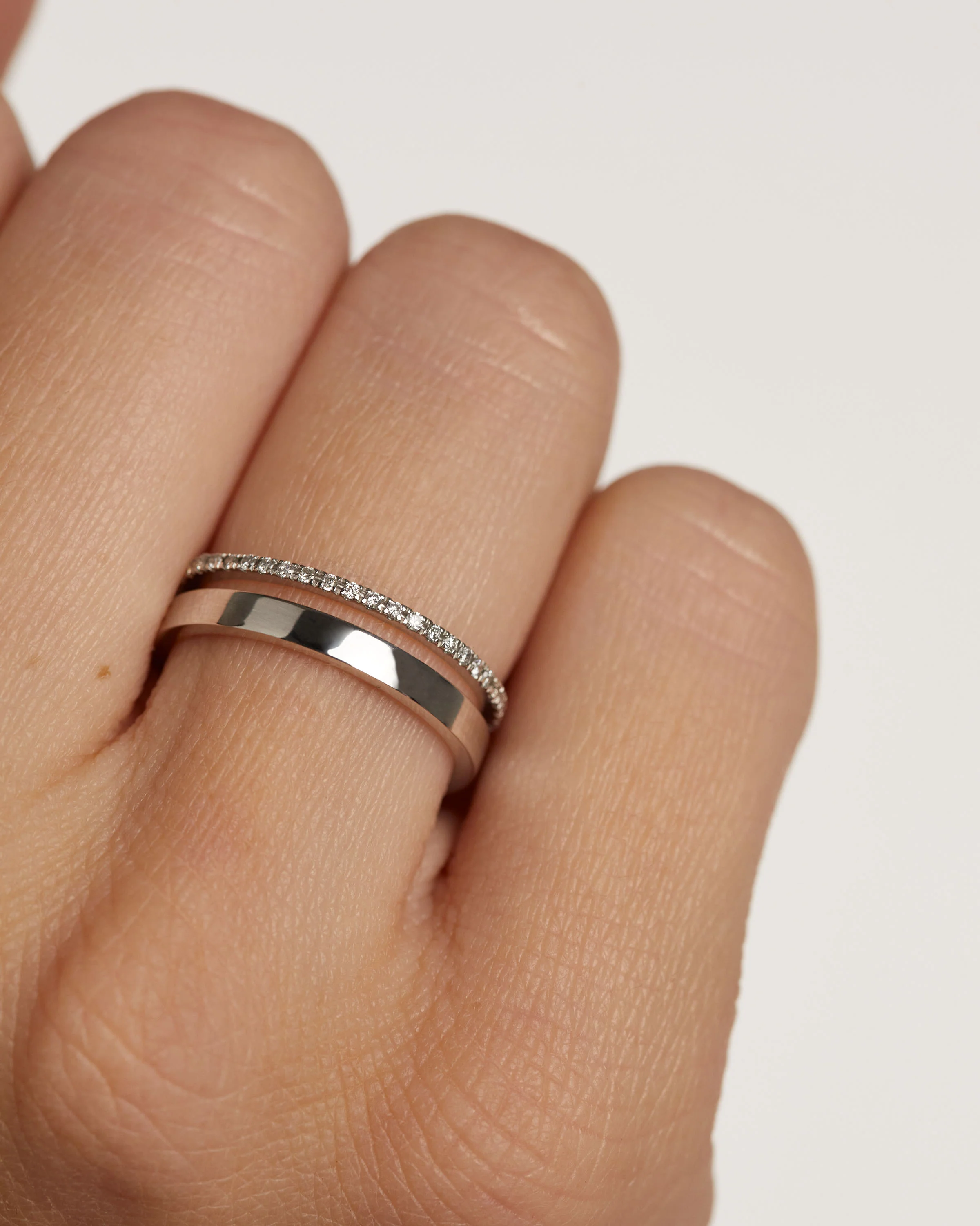 Diamonds And White Gold Dual Ring