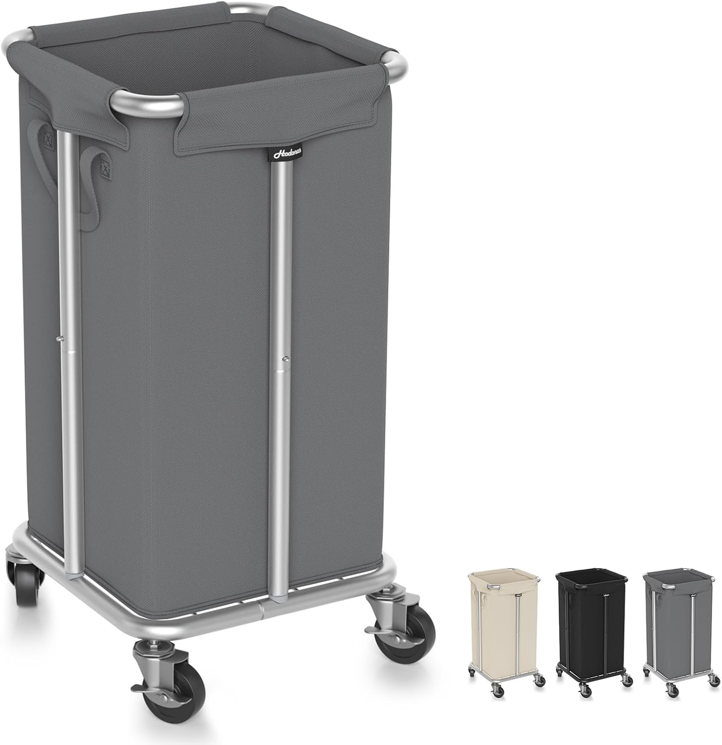 115L Laundry Basket with Wheels, 30 Gal. Rolling Laundry Hamper, Removable and Machine Washable Liner, Steel Frame, Tall Laundry Cart for Laundry Room, Bedroom, Bathroom, Dorm Storage -Gray