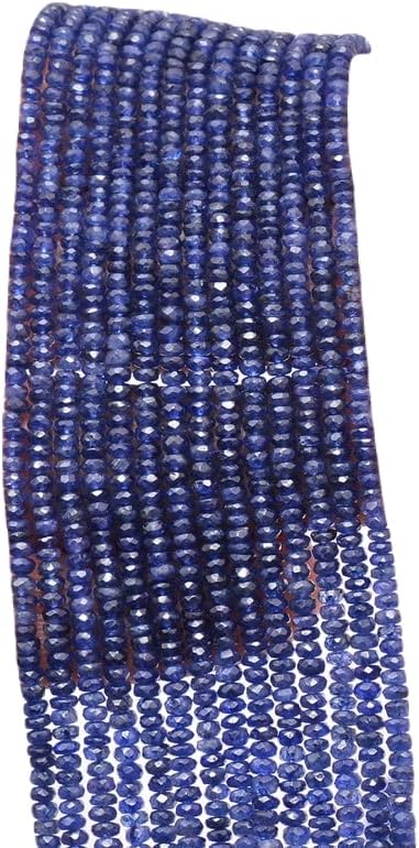 13 inch Strand of Natural gem Blue Sapphire, 2.5-3.5mm rondelle Faceted Beads for DIY Jewelry Making. | Beads_01941