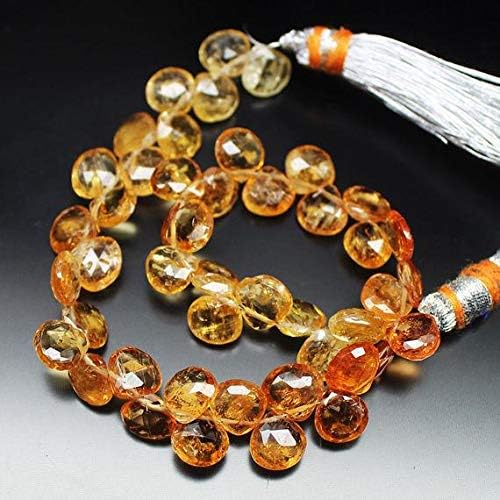 1 strand imperial topaz heart drop faceted 8'' long strand gemstone beads, jewelry supplies for jewelry making, bulk beads, for meditation jewellery gemstone 8mm to 7mm