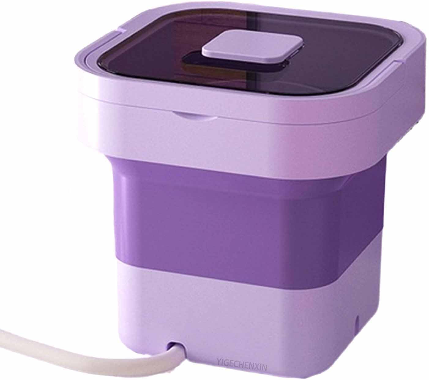 10L Multifunctional mini washing machine, With Spin Basket energy saving portable washer Blue light disinfection and sterilization Suitable for home, apartment, and travel,Purple