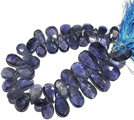 Iolite Faceted Almond Pear Beads,Iolite pear Beads,AAA Quality Iolite Faceted Almond pear Beads,Iolite Almond pear Beadsbriolettes10-21mm 8
