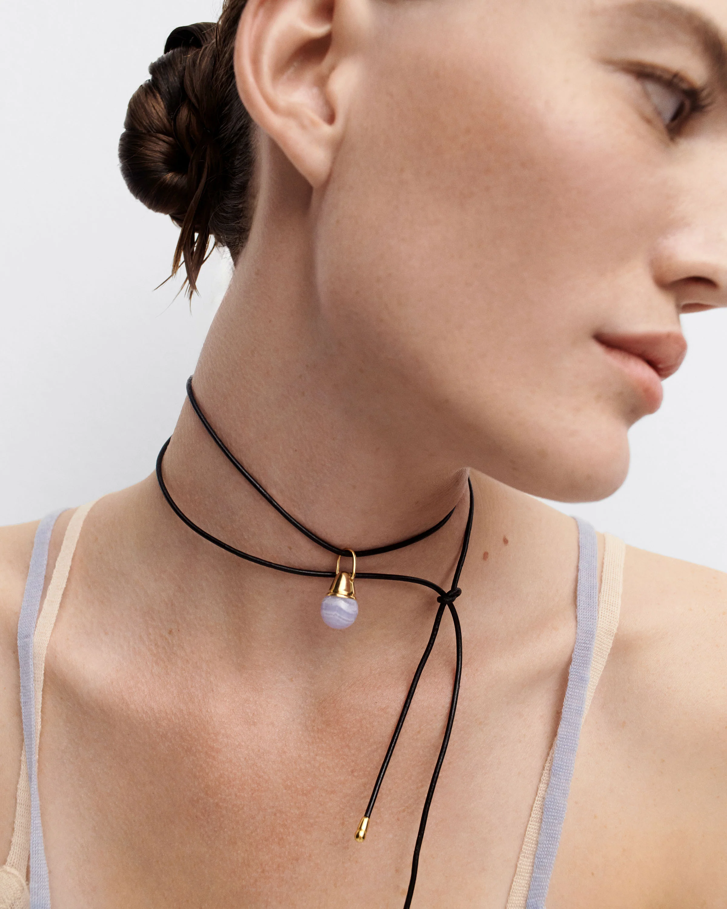 Blue lace agate Riviera pendant