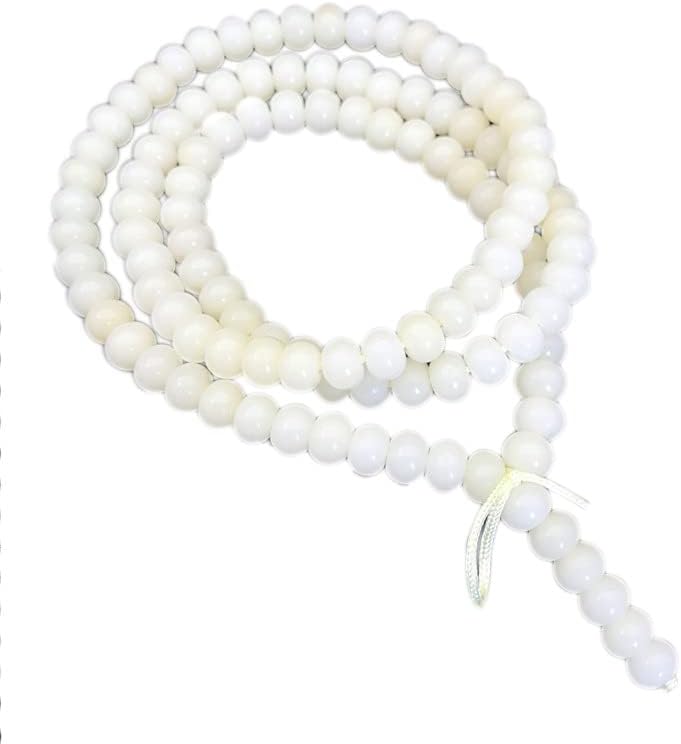 1Pcs白玉菩提根手串108颗男女佛珠手链项链阴绿菩提子散珠配饰(南瓜珠9*12)