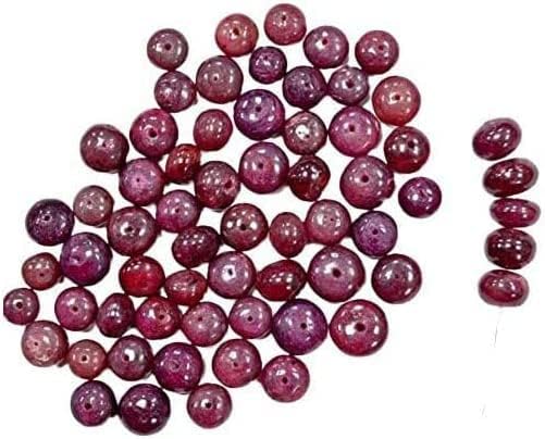 1000 Ct /46 Pcs~ Natural Top Red Ruby Round Cabochon 11mm-15mm Drilled Beads for Jewelry