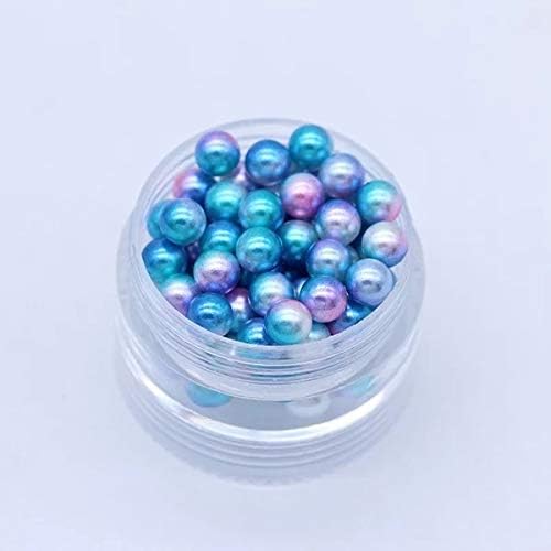 Xucus 3/4/5/6/8mm No Hole Simulated Pearl Jewelry Material Holeless Mermaid Pearl Color Ball Gradual Dream Decorative Bottle Bead 2# - (Color: C2, Size: Mix Size 2000pcs)