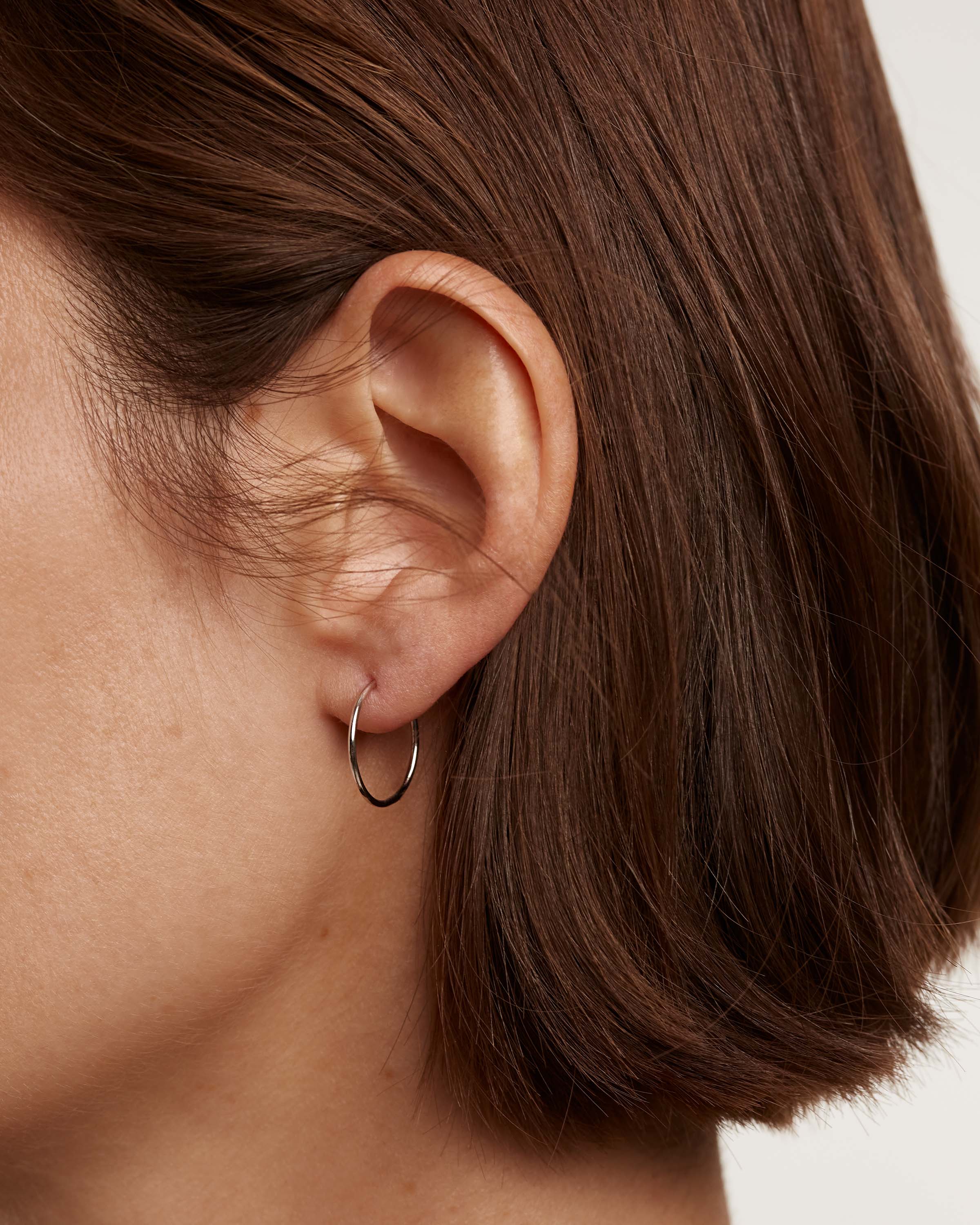 White Gold Essential Medium Hoops