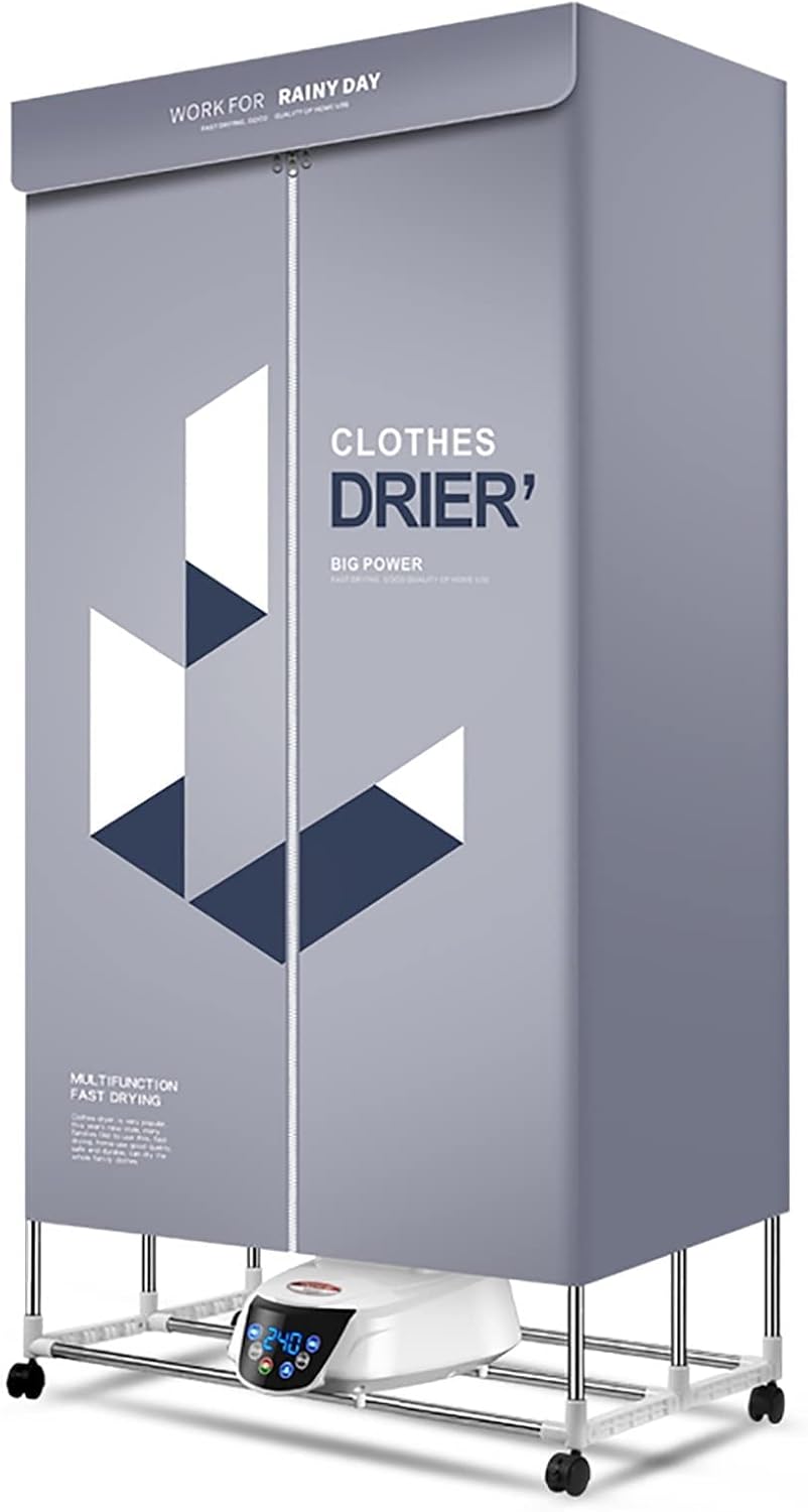 Heated Clothes Airer, 1600W Electric Portable Clothes Dryer, Heated Clothes Drying Rack with Timer, Load Capacity 15KG Energy Efficient Heated Airers Clothes Laundry Dryer Indoor with Wheels The New