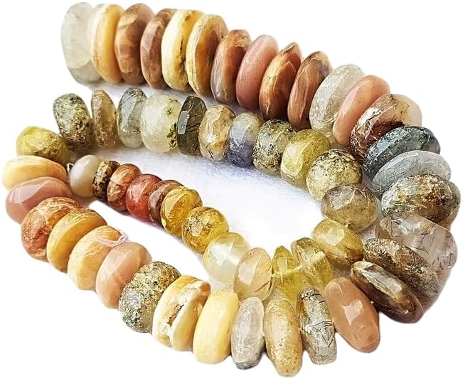 13 inch Strand of Natural gem Multi Gemstone, 8-16mm rondelle Faceted Beads for DIY Jewelry Making. | Beads_05484