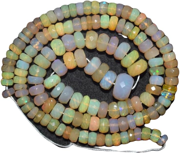 13 inch Strand of Natural gem Opal, 5-10mm rondelle Faceted Beads for DIY Jewelry Making. | Beads_05897