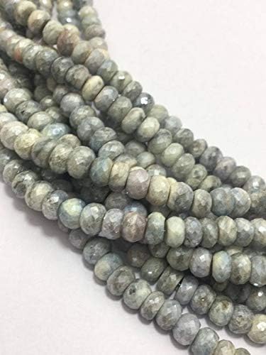 Grey Sillmanite Faceted Rondelle 5 to 7 mm 8 Inch Long/Gemstone Beads/Faceted Beads/Sillmanite Beads/Grey Sillamanite Beads/Rare Beads Code-HIGH-60249