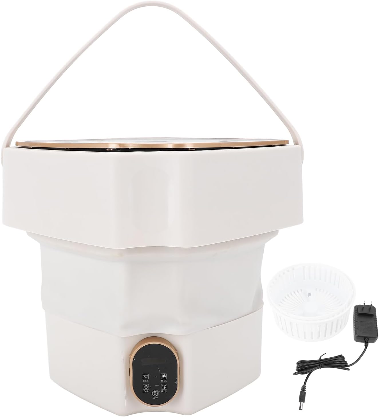 Portable Washing Machine Large Capacity Fully Automatic Deep Cleansing Foldable Washer with Drain Hose for Dormitory Travel (US regulations)