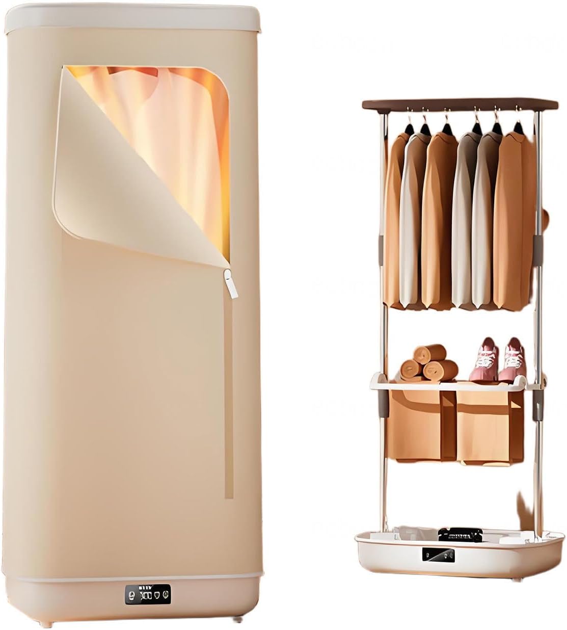 Folding Automatic Ironing Machine, Steam Closet for Clothes 240 Minutes Timer, Portable Dryer for Apartments 900w for Homes, Business Trips and Other Places