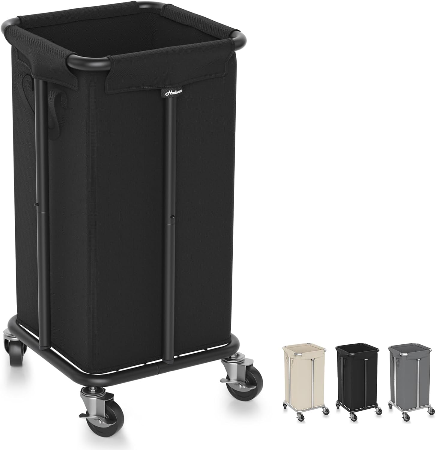Laundry Basket with Wheels, Rolling Laundry Hamper, 30 Gal.(115L), Removable and Machine Washable Liner, Steel Frame, Tall Laundry Cart for Laundry Room, Bedroom, Bathroom, Dorm Storage -Black
