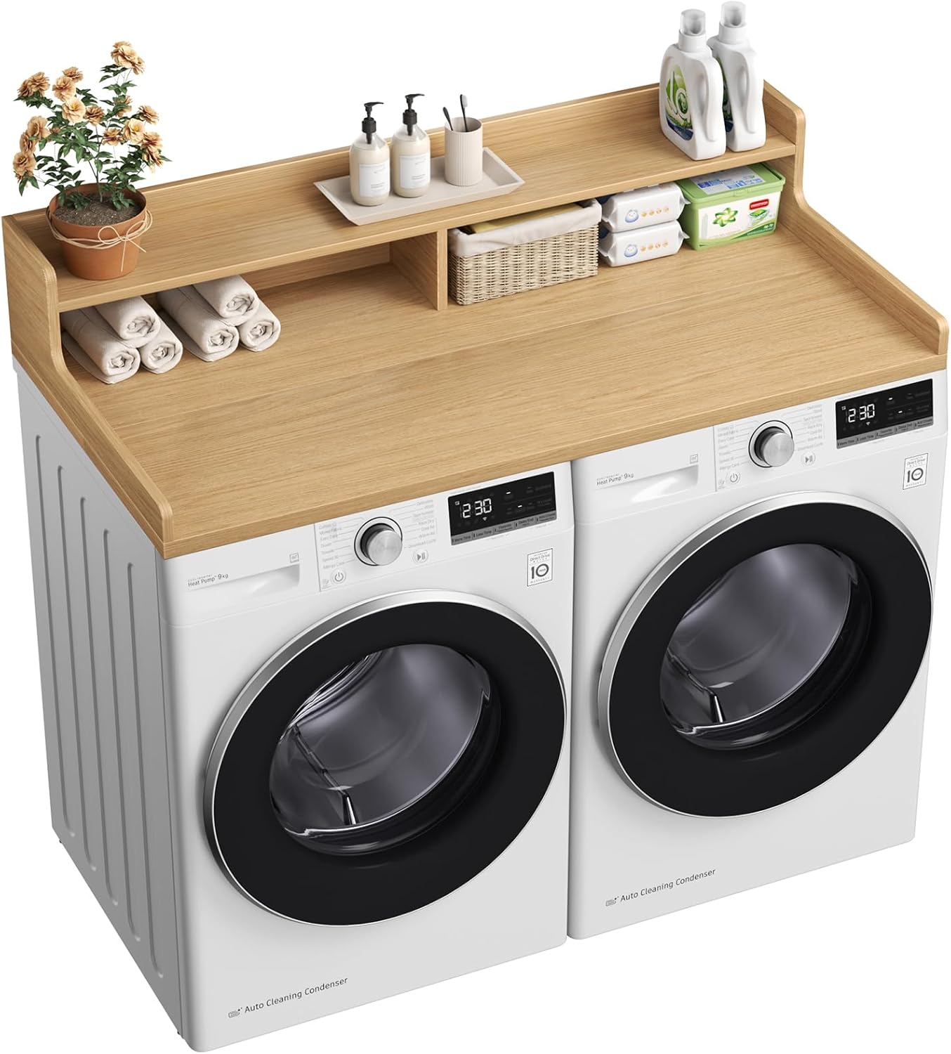 VOPEAK Washer and Dryer Countertop with Shelf, 2-Tier Washer Dryer Topper, 54