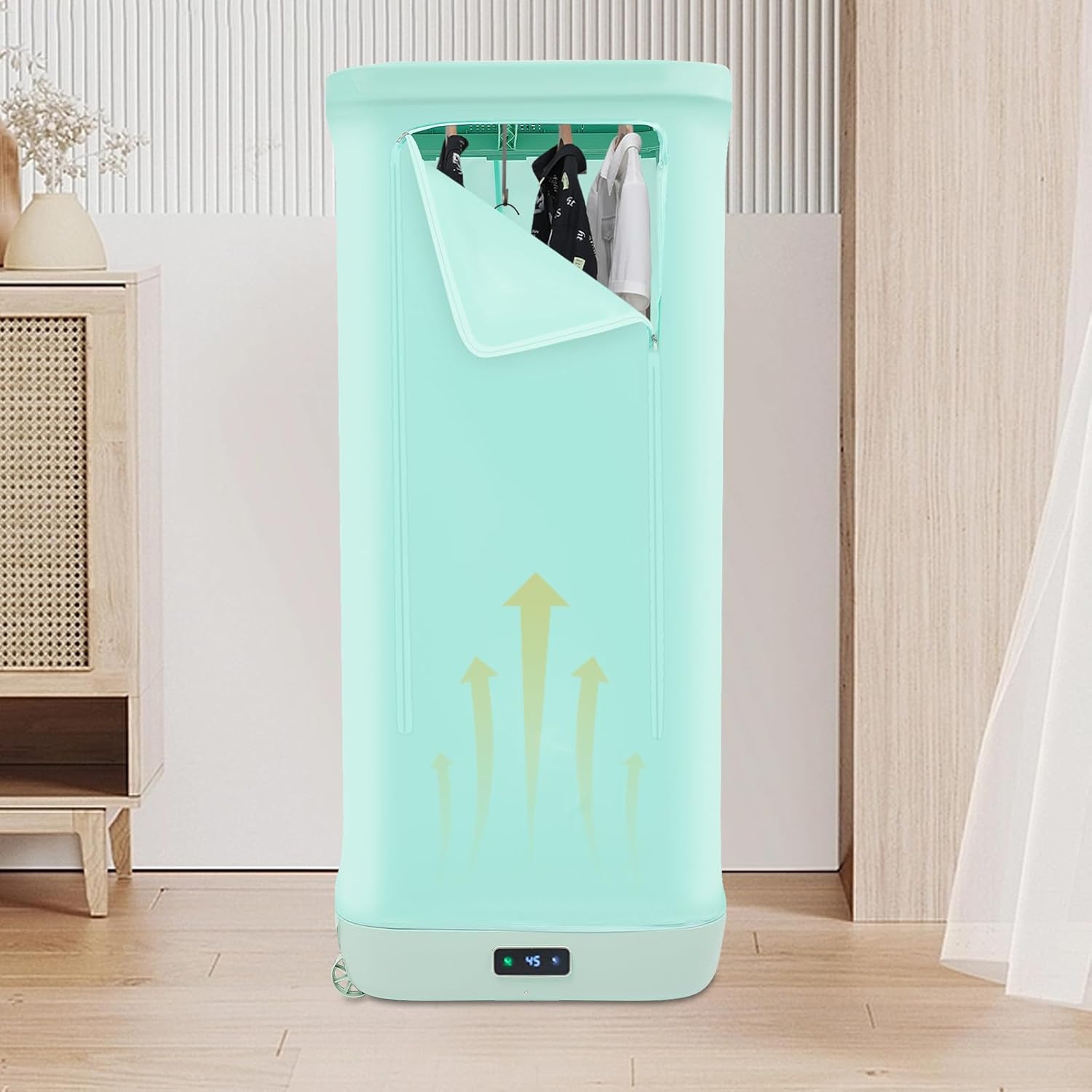 Portable Clothes Dryer, Folding Electric Dryers Quick-Dry Machine for Apartment RV Travel, Automatic Ironing Machine Compact Clothes Wringer Wardrobe Dryer for Space Saving
