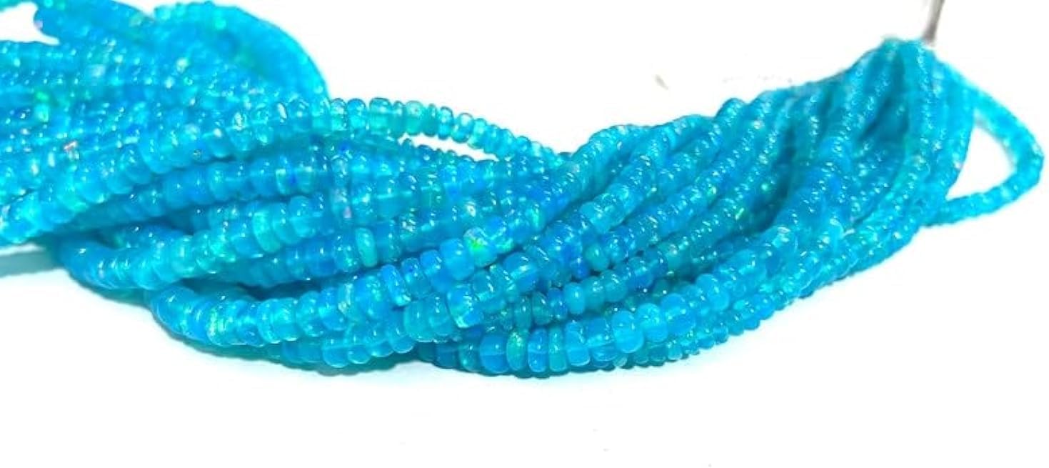 Natural Peruvian Opal Rondelle Smooth Beads 3-5MM 16 inches long string jewelry making gemstone beads for necklace bracelet