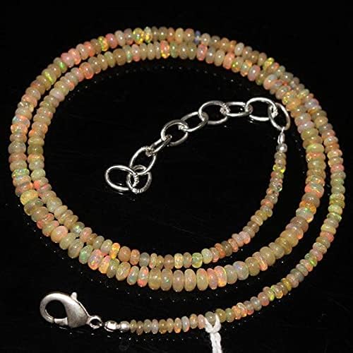 Beads Gemstone Welo Fire Ethiopian Opal Smooth Loose Rondelle Gemstone Craft Beads Strand Necklace 16 Inch Long 4mm 2mm Code-HIGH-20884
