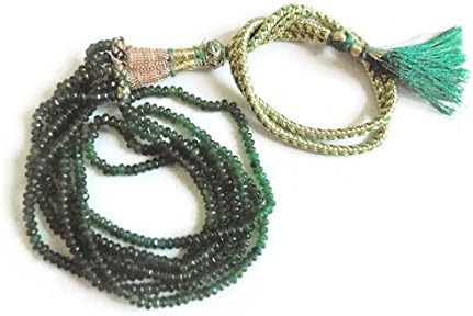 3 line emerald chalcedony micro faceted necklace - necklace 15-18 inches long - beads measure 3-4mm