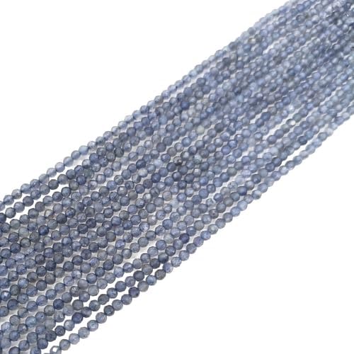 Natural Iolite Round Rondelle Faceted Gemstone Loose Beads 25 Strand 2-3mm 13Inches CHIK-STRD-87268