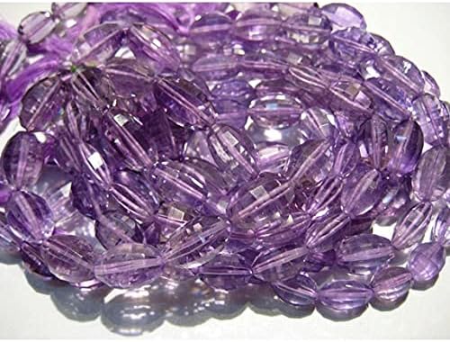 13 inch Strand of gem Amethyst Oval Faceted Purple Beads for DIY Jewelry Making. Amethyst Beads Strand #Code - BDSSTR-02046