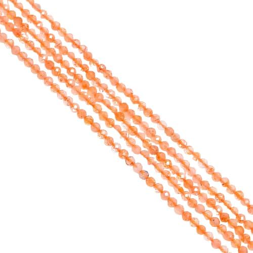 2.5mm Natural Sunstone Faceted Round Rondell Beads for Jewelry 33 cm 25 Strand CHIK-STRD-86936