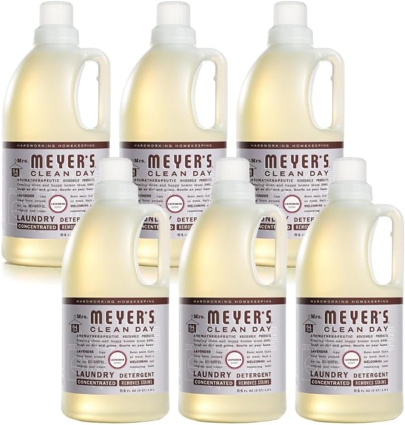 Mrs. Meyer’s Clean Day Lavender Laundry Detergent Concentrated Loads Per Bottle 64 Fl Oz (Pack of 6)