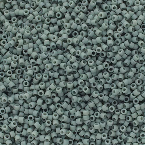 Miyuki Delica 11/0 - Frosted Glazed Light Grey Matte DB2281-250gms Bag of Japanese Glass Beads Bulk Bag of Japanese Glass Beads