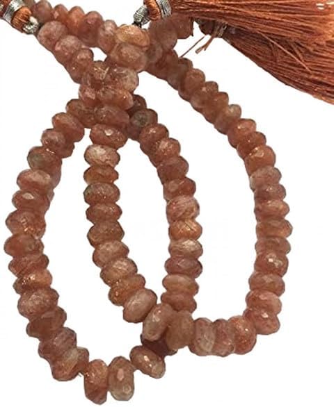 Sunstone Beads Faceted Rondelle 7 to 8.5 mm 8 