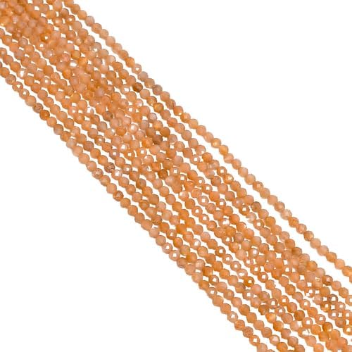 Natural Sunstone Gemstone Rondelle Shape Faceted Beads 3X3 mm 5 Strand 13