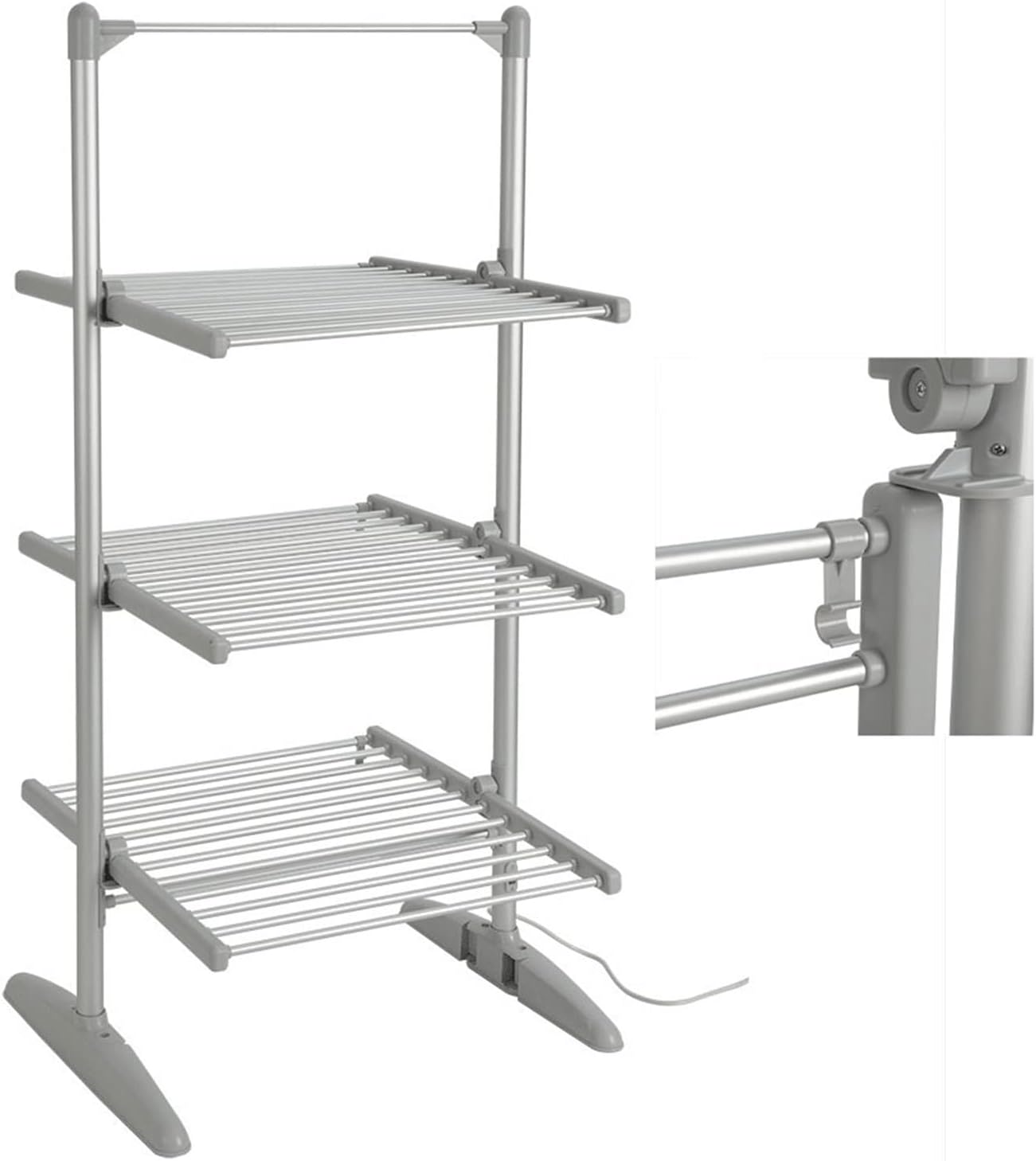 300w Electric Heated Clothes Airer, Folding Heated Clothes Drying Rack Clothes Dryer Airer, Indoor Outdoor Laundry Dryer Rack Stable Clothing Drying Stand Fashionable