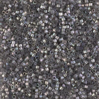 Miyuki Delica 11/0 - Rustic Grey AB Silk Inside Dyed DB1872-250gms Bag of Japanese Glass Beads Bulk Bag of Japanese Glass Beads