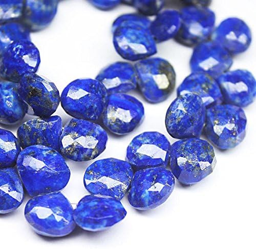13 inch natural beads strand of 9mm faceted drop lapis lazuli gemstone beads for DIY jewelry - necklace, bracelet, earring, ring.