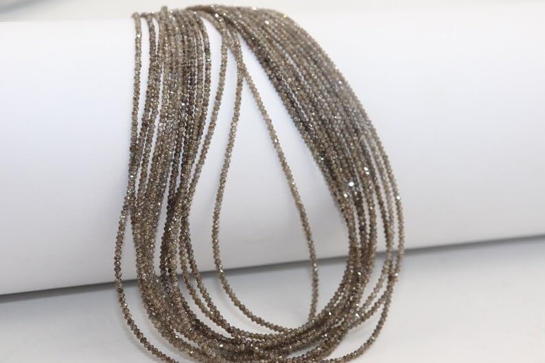 Natural Champagne Diamond Faceted Rondelle Beads 1.8-2 mm Diamond Rondelle Beads AAA+ Brown Diamond Beads Lb Color Strand