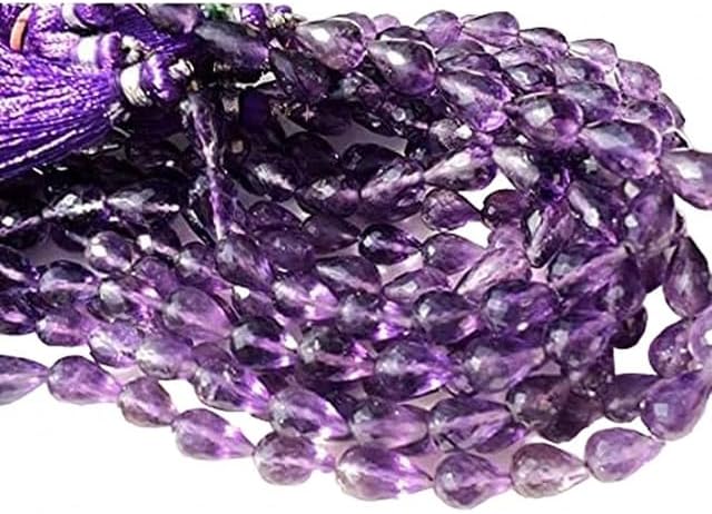 Amethyst Micro Faceted Tear Drop Beads, Faceted Gemstones, 8x11mm Each 8