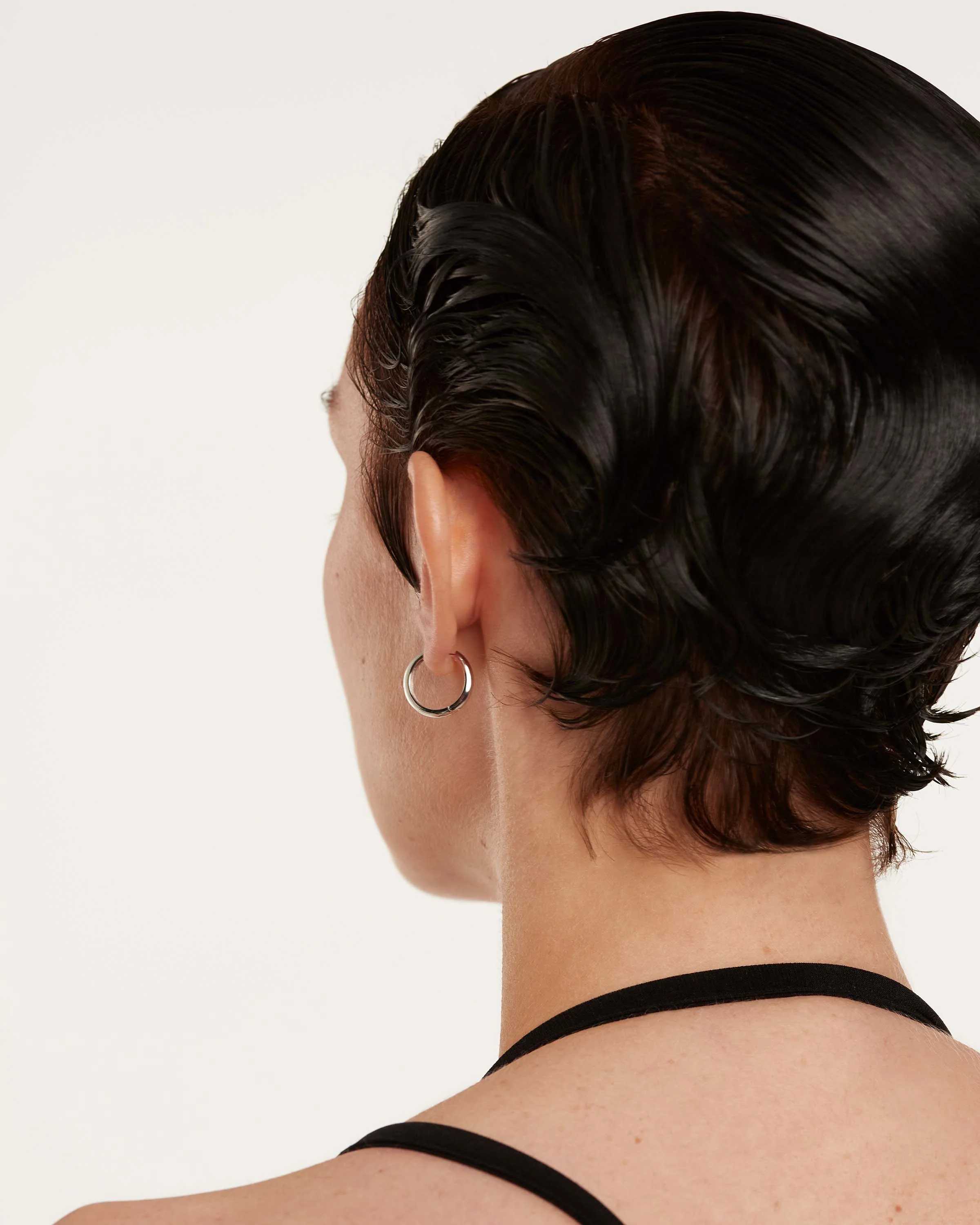 White Gold Bold Medium Hoops