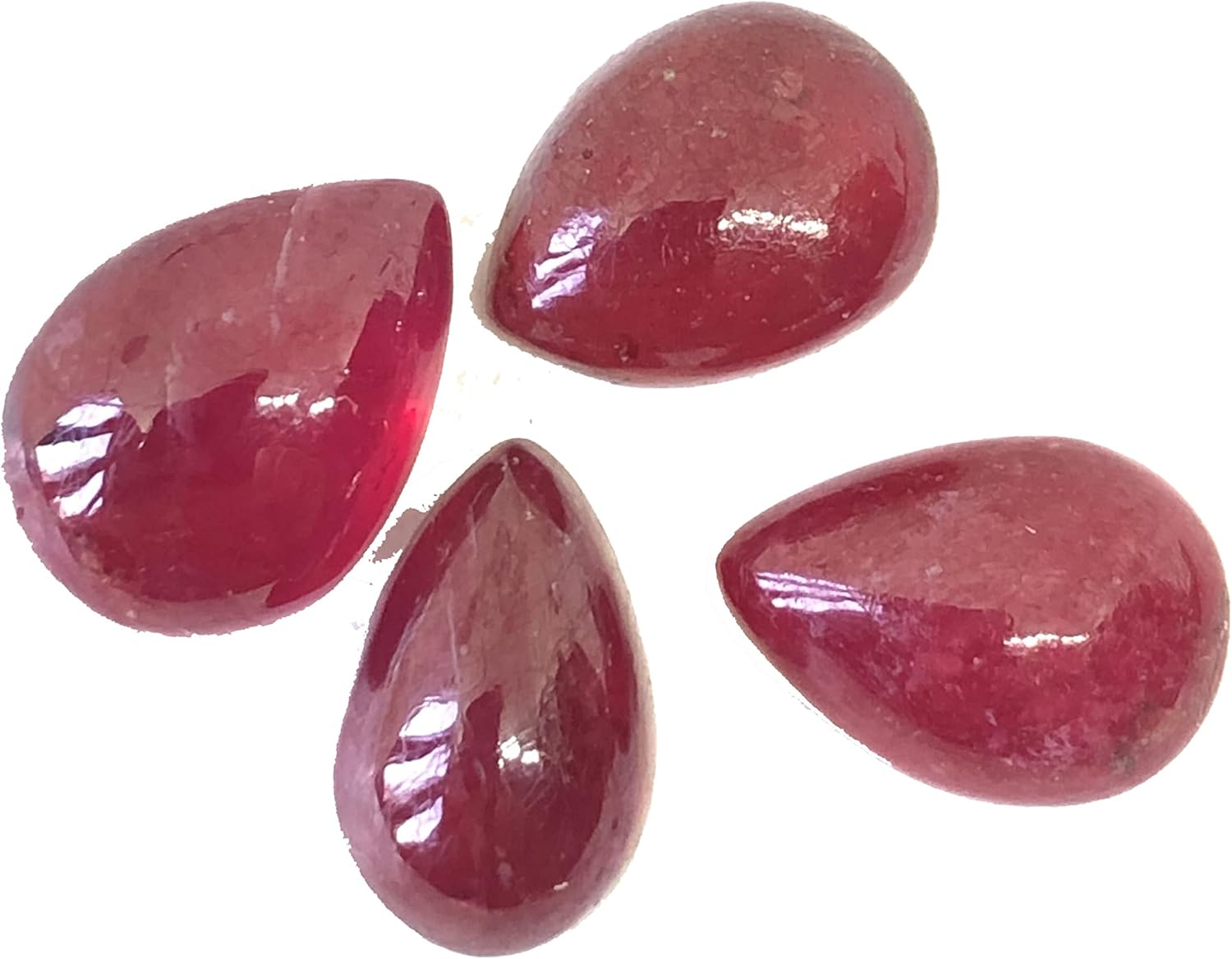 29.70 Ct Deep Red Ruby Pear Shape Cabochon Size 12.50 To 14 mm Wholesale 4 Pieces Lot Loose Gemstone Best For Making Jewelry Design Set