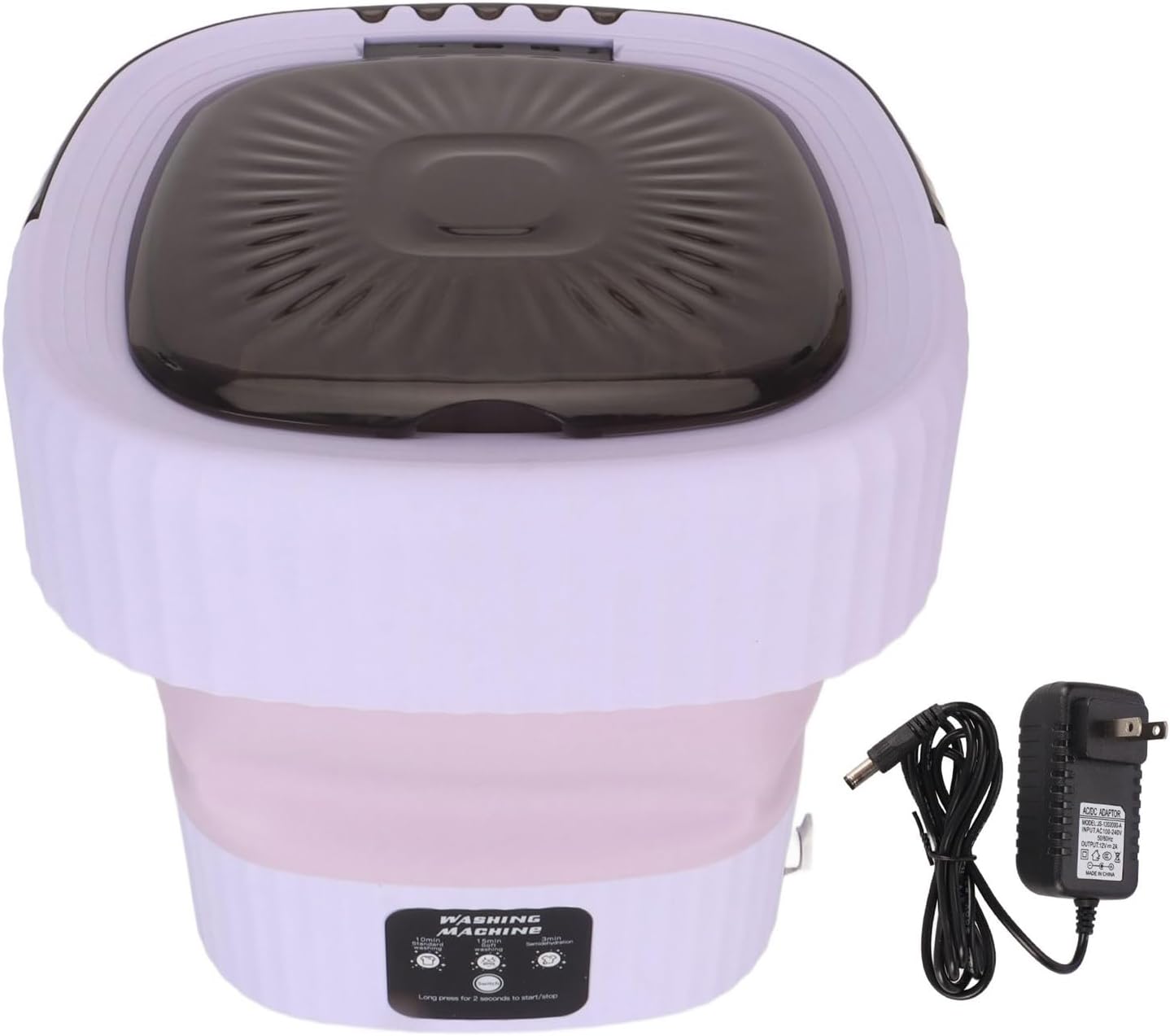 Portable Washing Machine 10L, 3 Timed Modes, Foldable and Portable, Powerful Removal with Built in Drainage Hole for Dorms Travel Business Trips (US Plug)