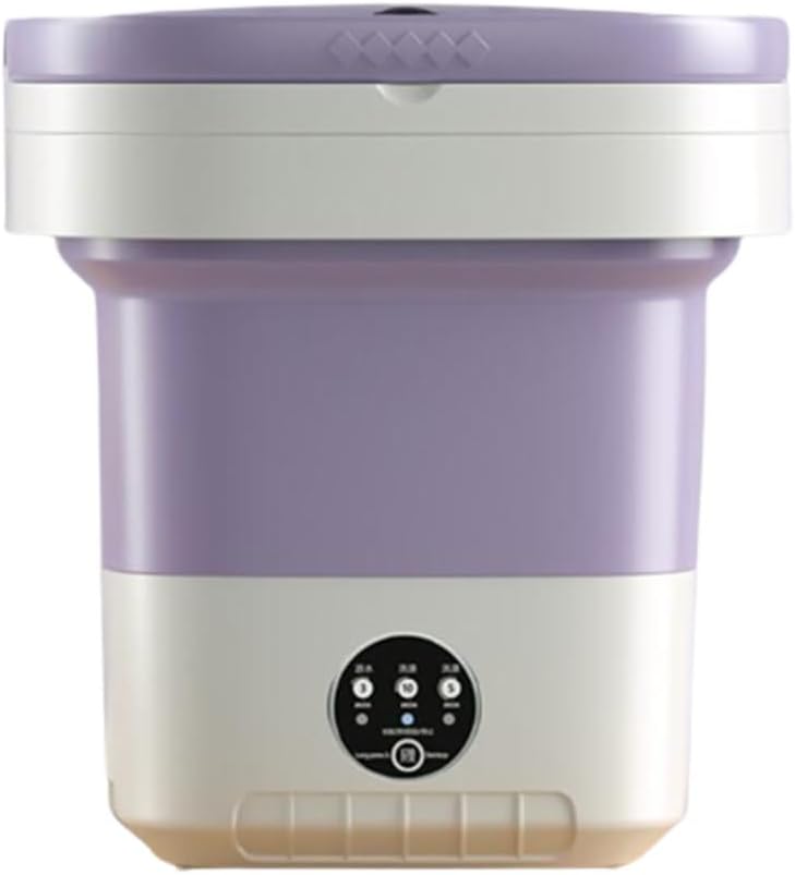 Folding Washing Machine, Small And Large Capacity Portable Washing Machine For Underwear Or Small Items, Suitable For Apartments, Laundry, Camping, RV, Travel (Color : Purple, Size : 42 * 40cm)