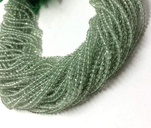 50 strans Green Amethyst Faceted rondelle Gemstone Beads 13.5 Inch Long inch Strand, Amethyst Loose Gemstone Necklace 3mm-4mm Code-HIGH-60966