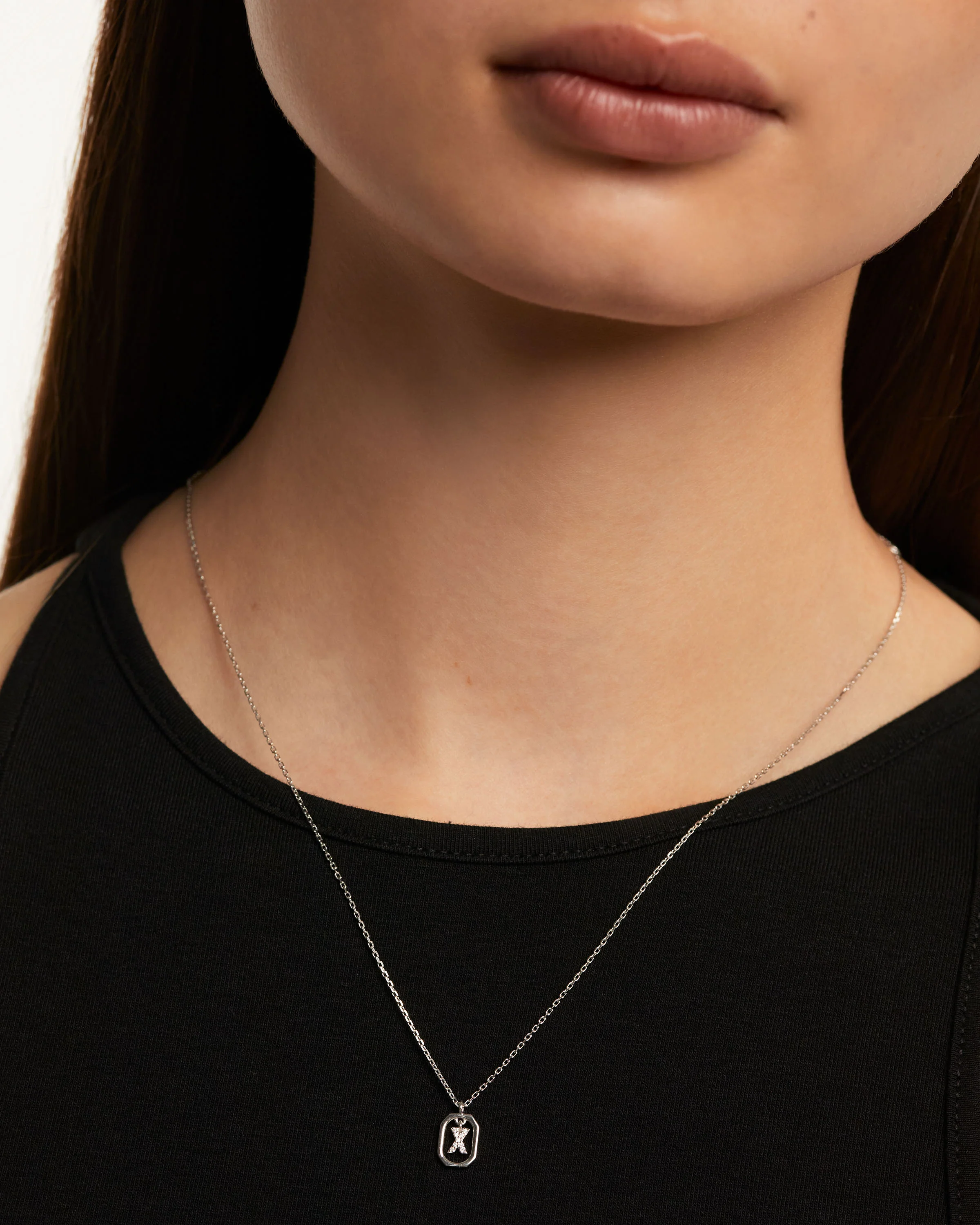 Mini Letter X Silver Necklace