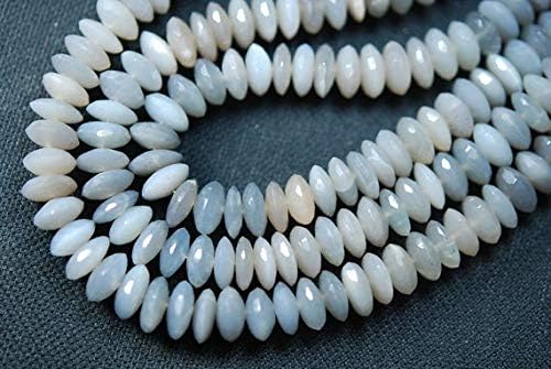8 Inches Super Rare Grey Moonstone Micro Faceted German Cutting Rondelles 8-9mm Large Code-HIGH-65075
