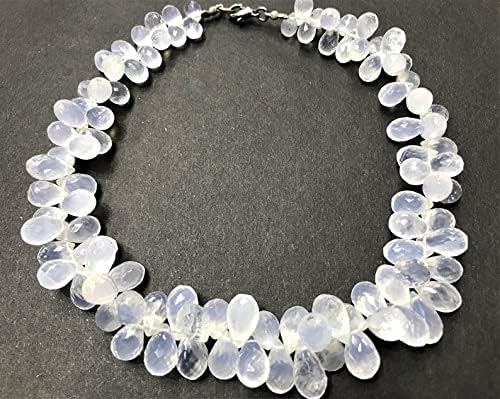 Natural ICE QUARTZ/SNOW QUARTZ Teardrop Smooth Beads 6-8MM 12 inch long string jewelry making gemstone beads for necklace bracelet